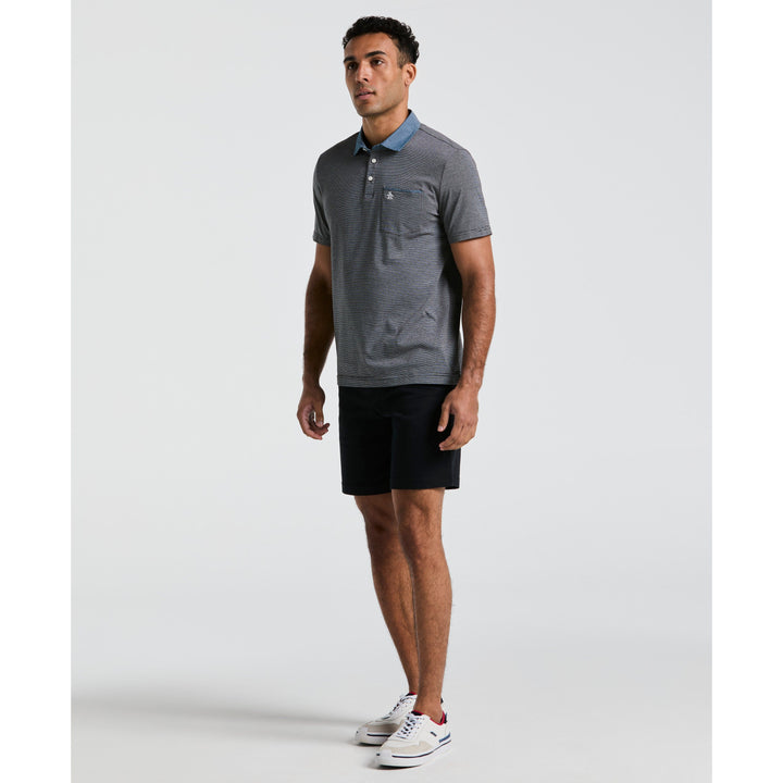 Chambray Collar Polo (True Black) 