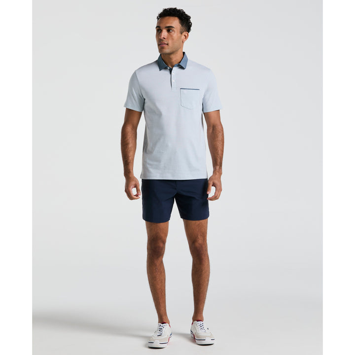 Chambray Collar Polo (Bright White) 