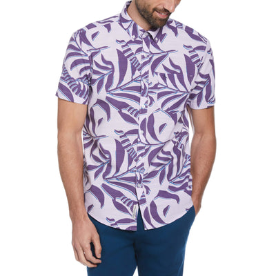 Chambray Leaves Print Shirt (Lavendula) 