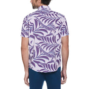 Chambray Leaves Print Shirt (Lavendula) 