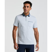 Stripe Chambray Collar Polo-Polos-Original Penguin