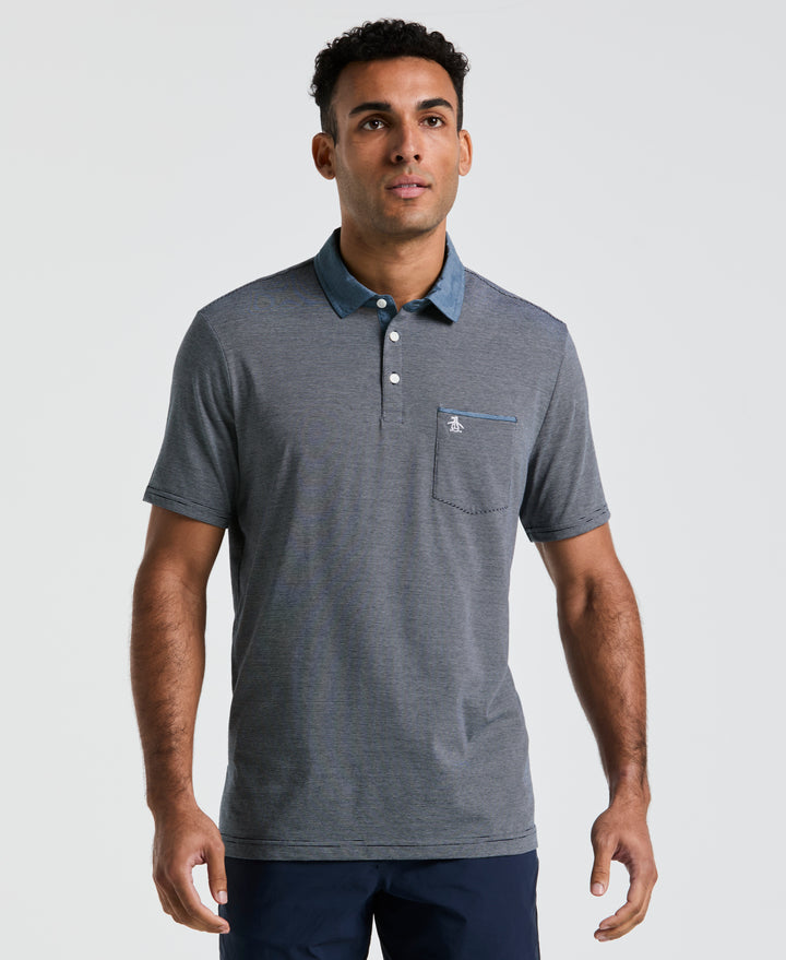 Chambray Collar Polo (Dark Sapphire) 