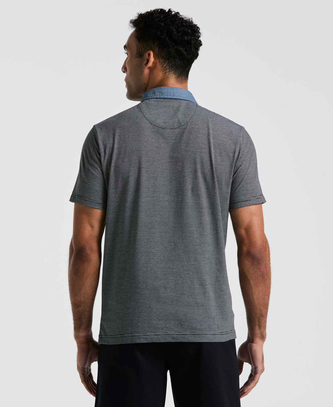 Chambray Collar Polo (True Black) 