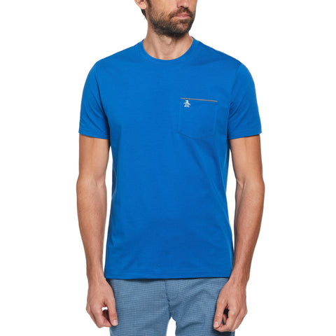 Chambray Tipped Fashion Tee (Classic Blue) 