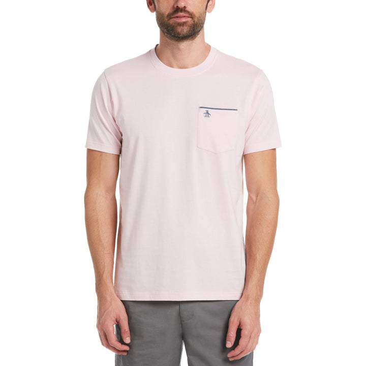 Chambray Trim Tee (Parfait Pink) 