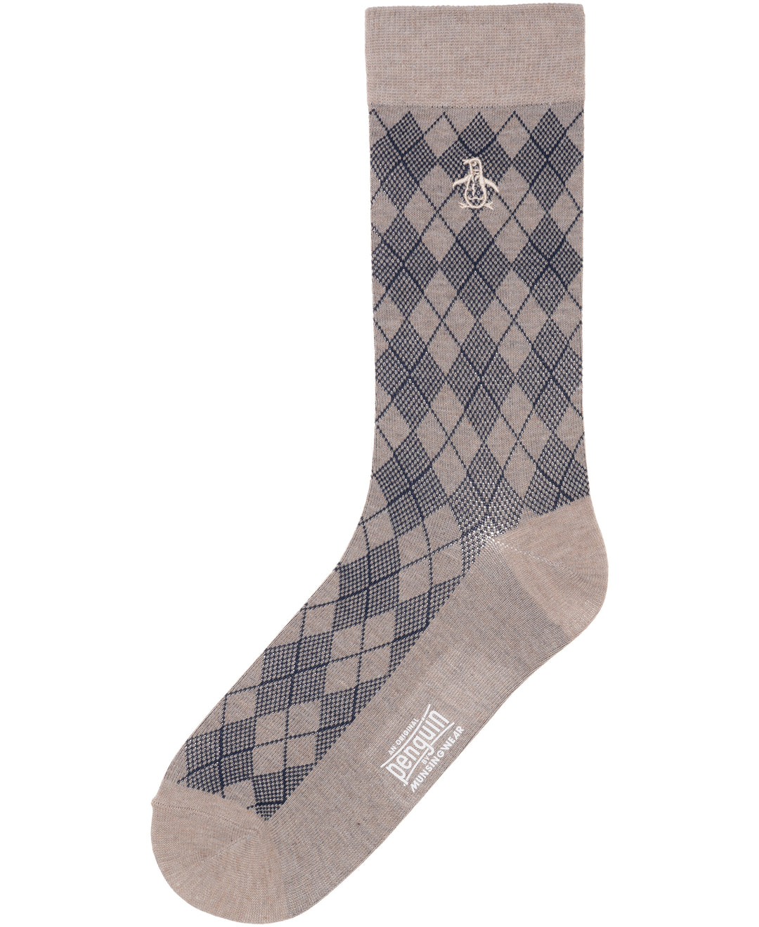 Checked Argyle Dress Sock (Taupe) 
