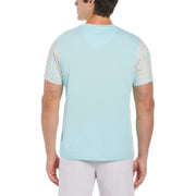 Checkerboard Block Performance Short Sleeve Tennis T-Shirt (Tanager Turquoise) 