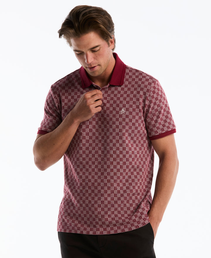Checkered Jacquard Polo-Polos-Cabernet-XS-Original Penguin