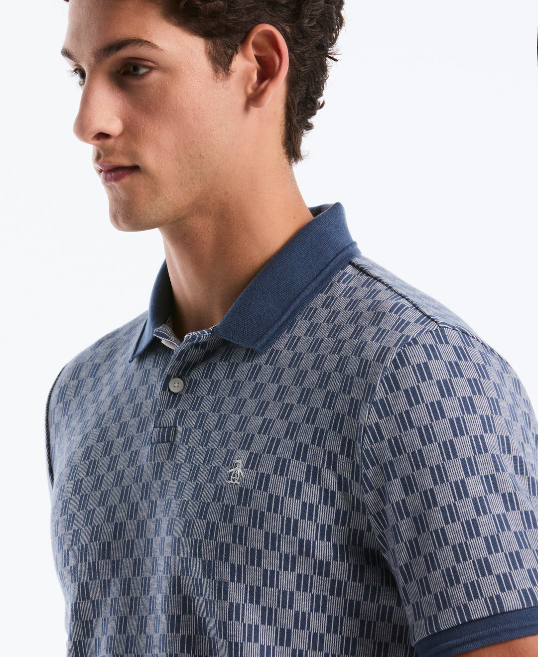 Checkered Jacquard Polo (Sargasso Sea) 