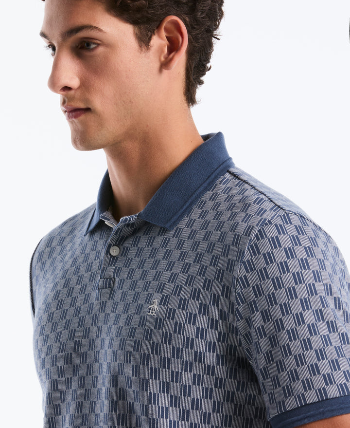 Checkered Jacquard Polo (Sargasso Sea) 
