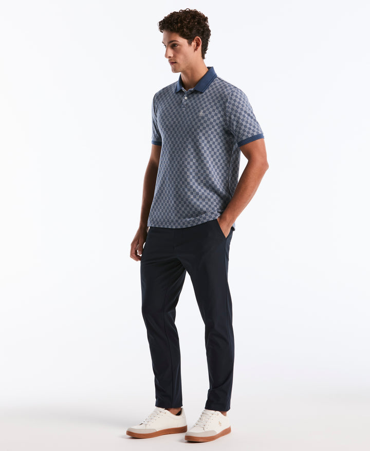 Checkered Jacquard Polo (Sargasso Sea) 