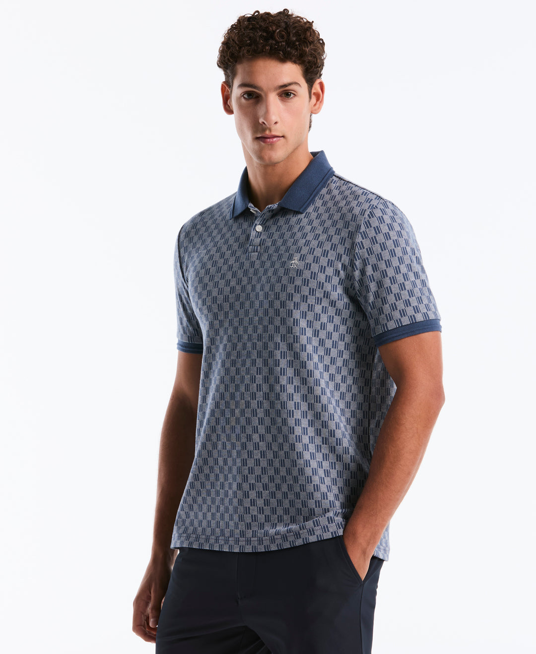 Checkered Jacquard Polo (Sargasso Sea) 