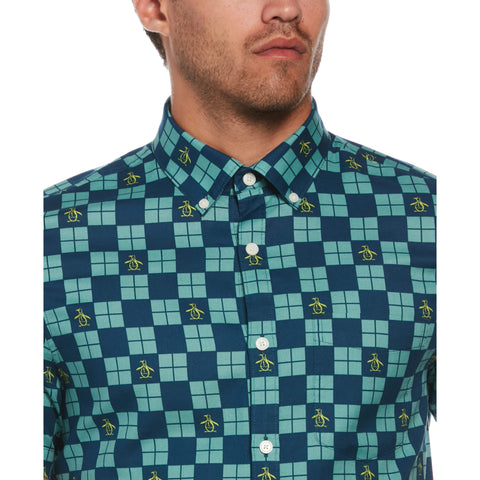 Checkered Pete Pattern Shirt (Poseidon Blue) 