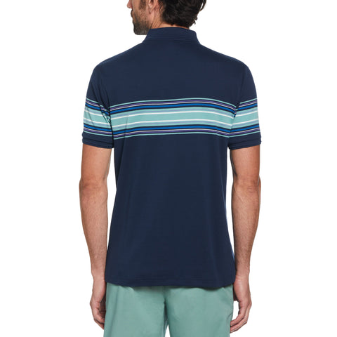 Chest Stripe Interlock Polo Shirt (Dress Blues) 
