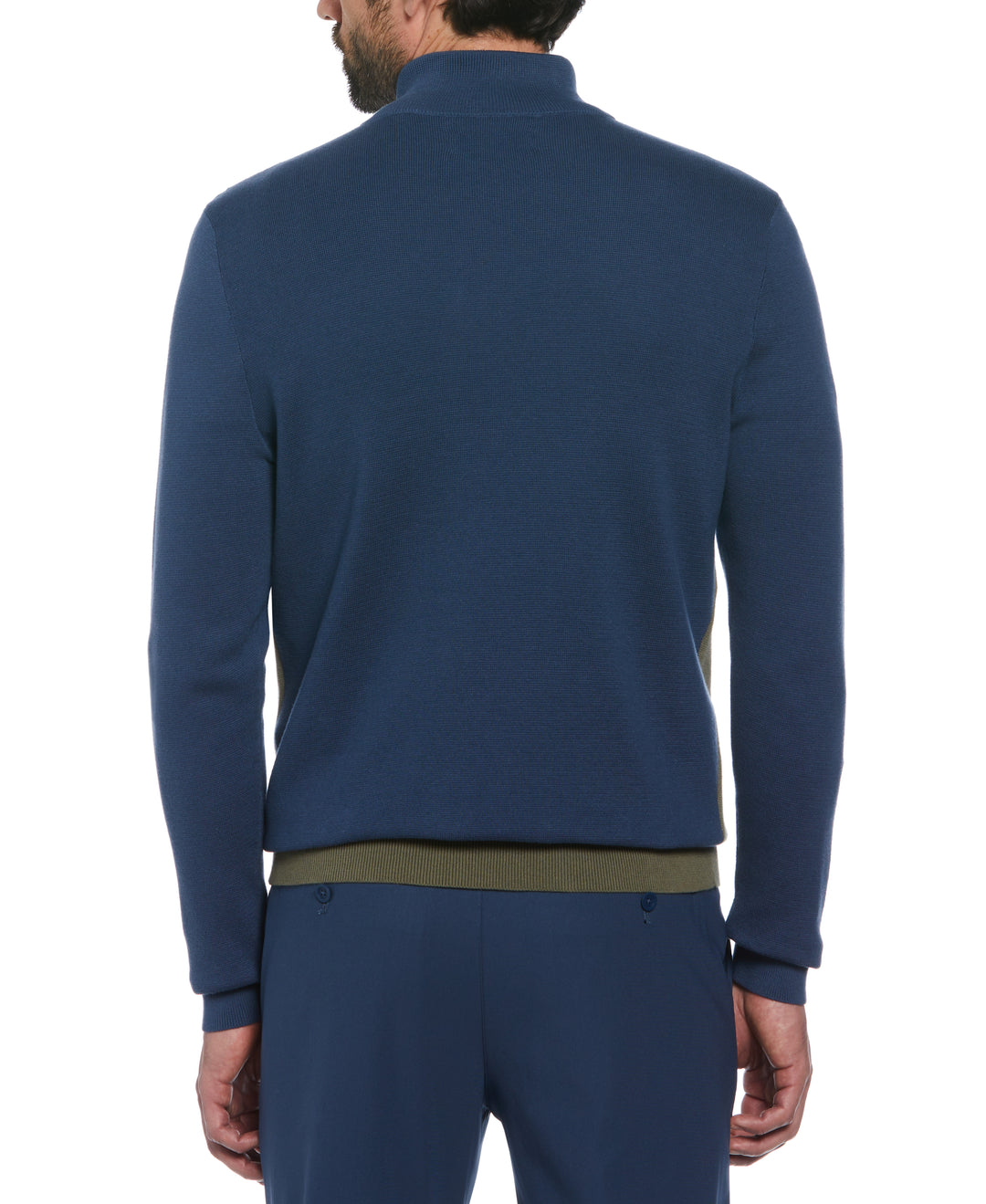 Chest Stripe 1/4 Zip Sweater (Dusty Olive) 