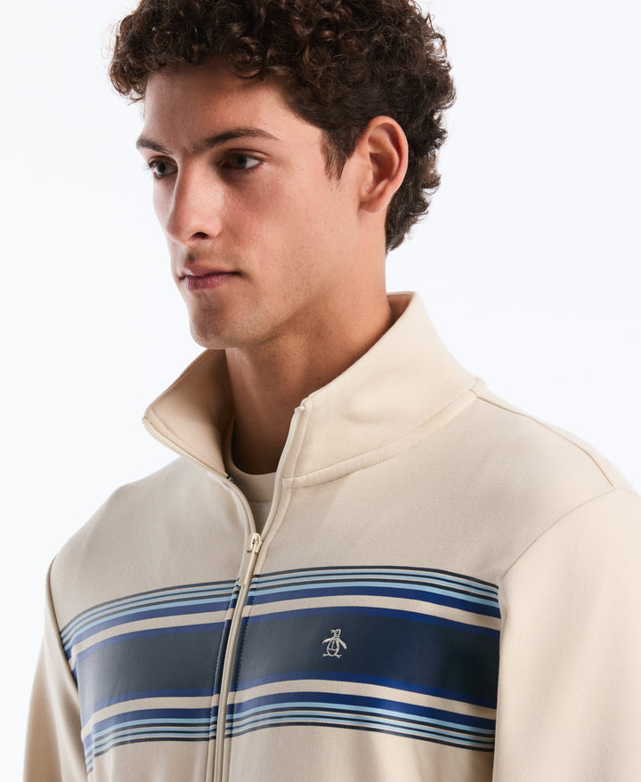 Chest Striped Fleece Track Jacket (Birch)