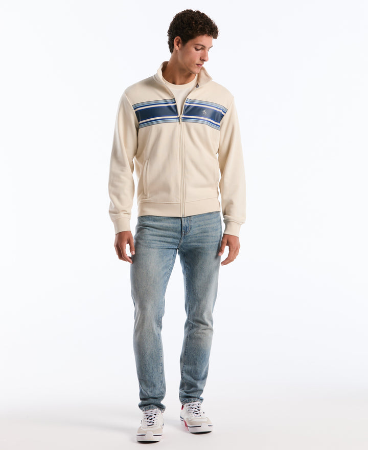 Chest Striped Fleece Track Jacket (Birch)