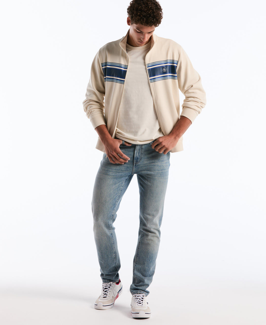 Chest Striped Fleece Track Jacket (Birch)