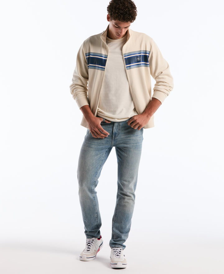 Chest Striped Fleece Track Jacket (Birch)
