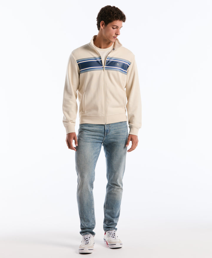 Chest Striped Fleece Track Jacket (Birch) 