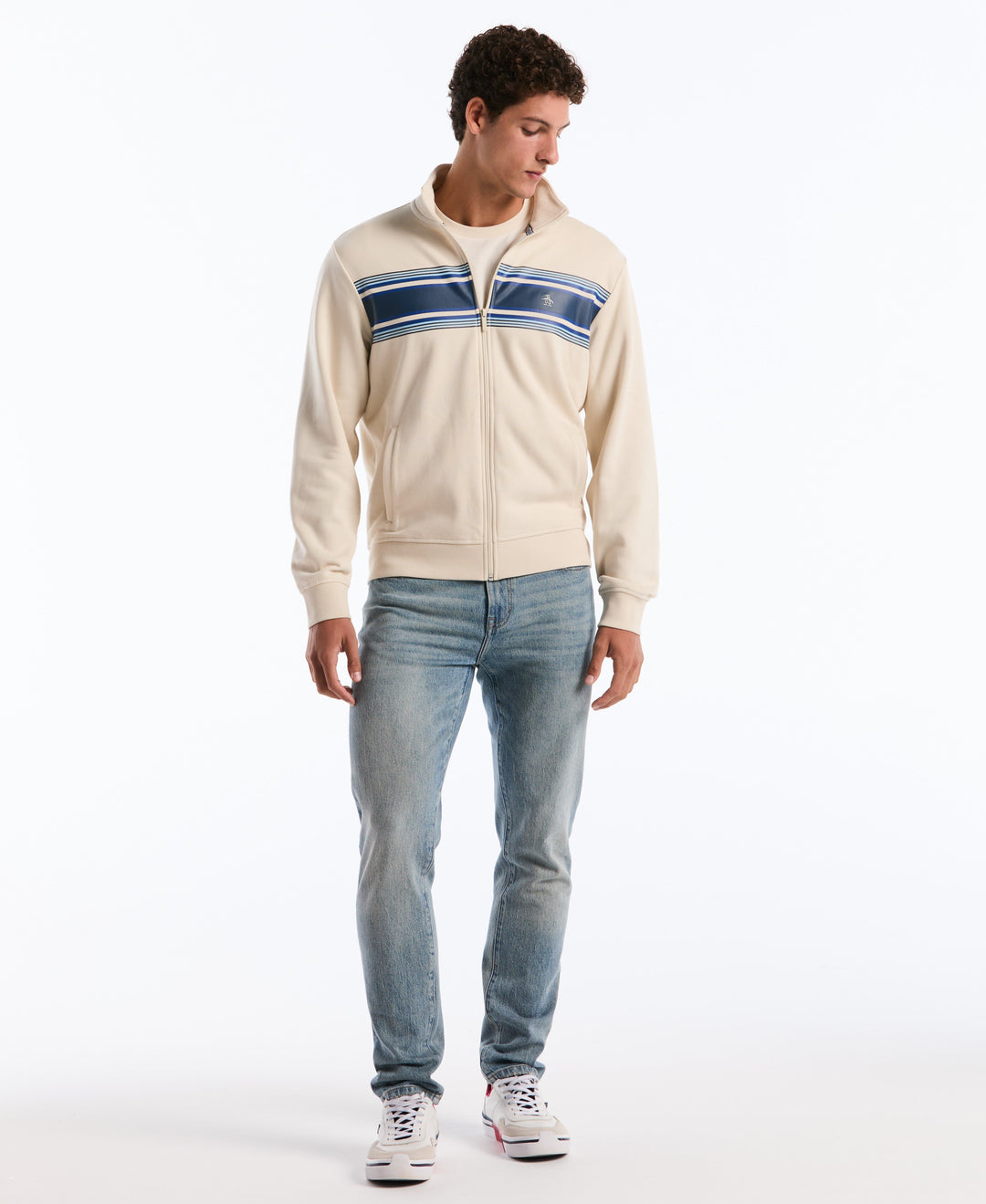 Chest Striped Fleece Track Jacket (Birch)