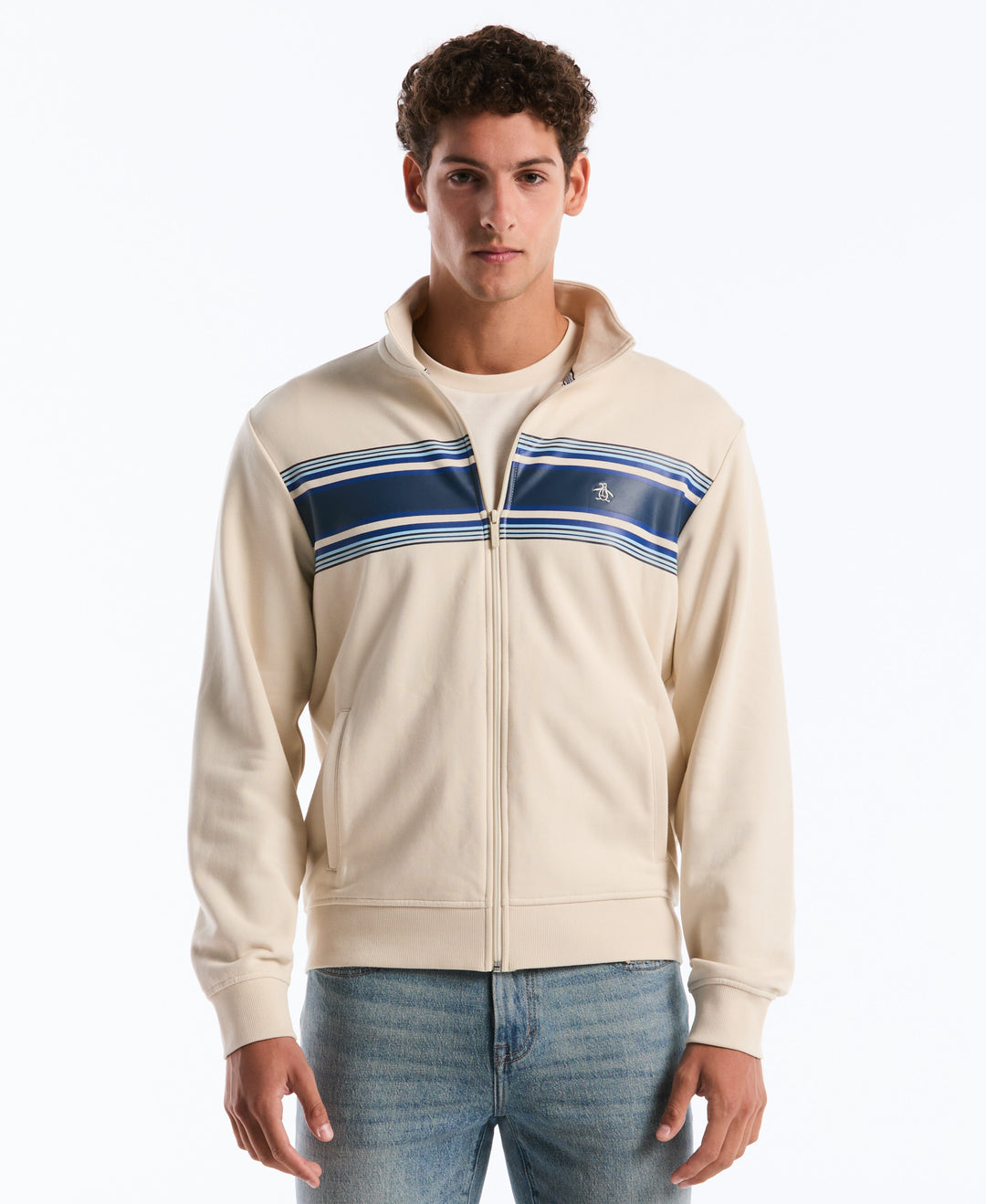 Chest Striped Fleece Track Jacket (Birch)
