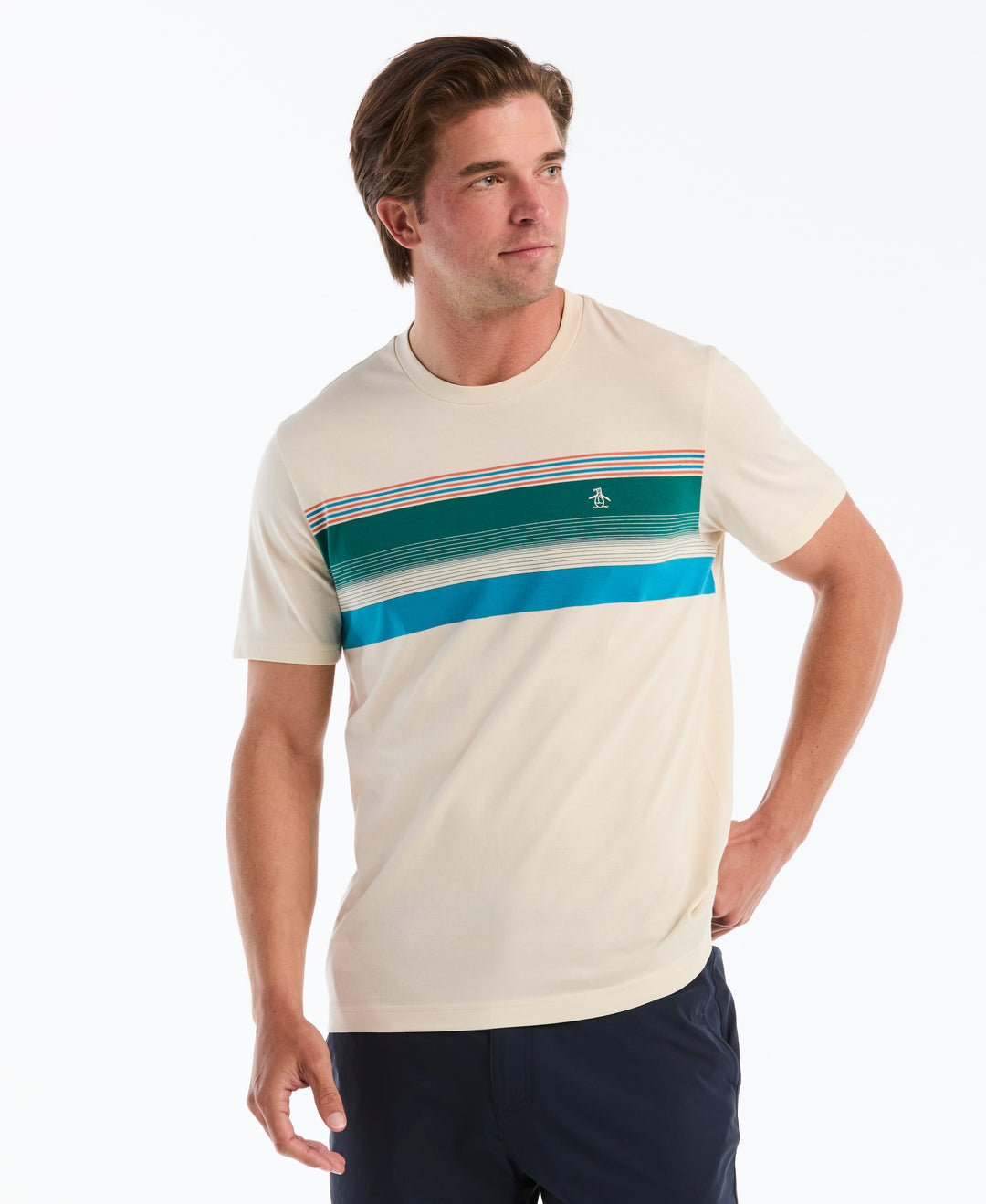 Cotton Jersey Chest Stripe Tee (Birch) 
