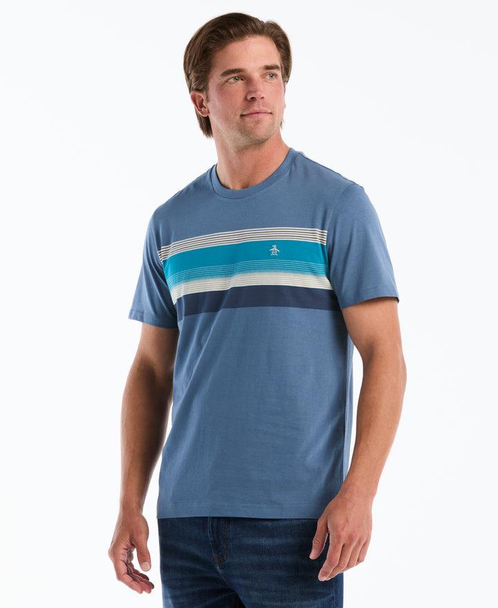 Cotton Jersey Chest Stripe Tee (Copen Blue) 