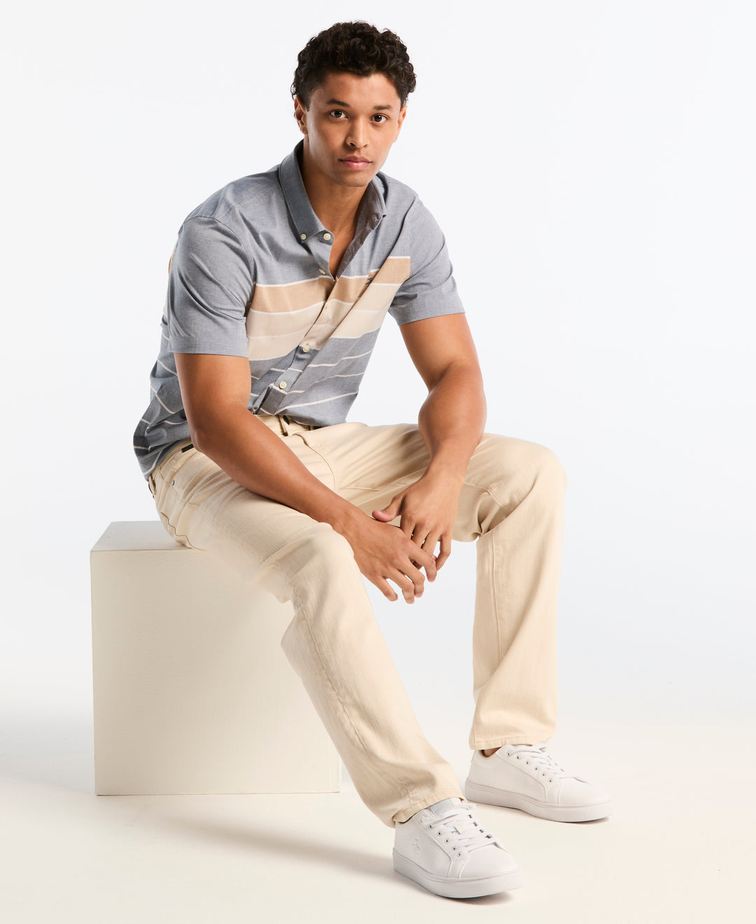 Stripe Stretch Shirt (Sargasso Sea) 