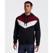 Chevron Color Block Fleece Hoodie (Dark Sapphire) 