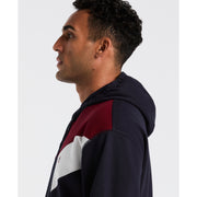 Chevron Color Block Fleece Hoodie (Dark Sapphire) 