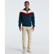 Chevron Color Block Fleece Hoodie (Reflecting Pond) 