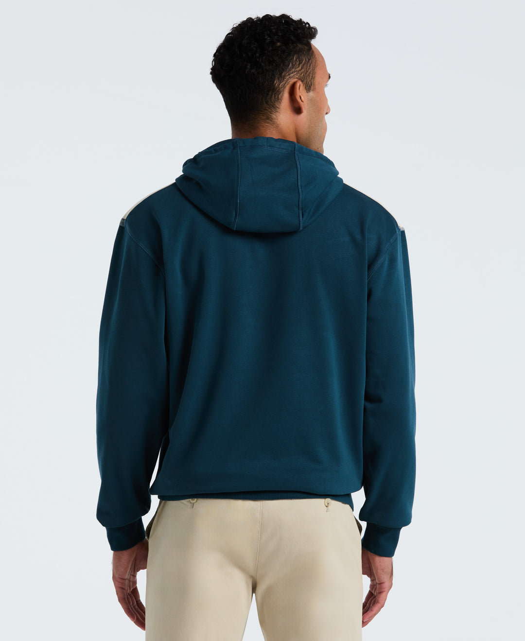 Chevron Color Block Fleece Hoodie (Reflecting Pond) 