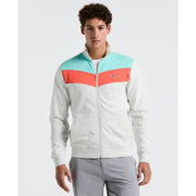 Chevron Colorblock Fleece Track Jacket (Light Grey Melange) 