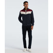 Chevron Colorblock Fleece Track Jacket-Outerwear-Original Penguin