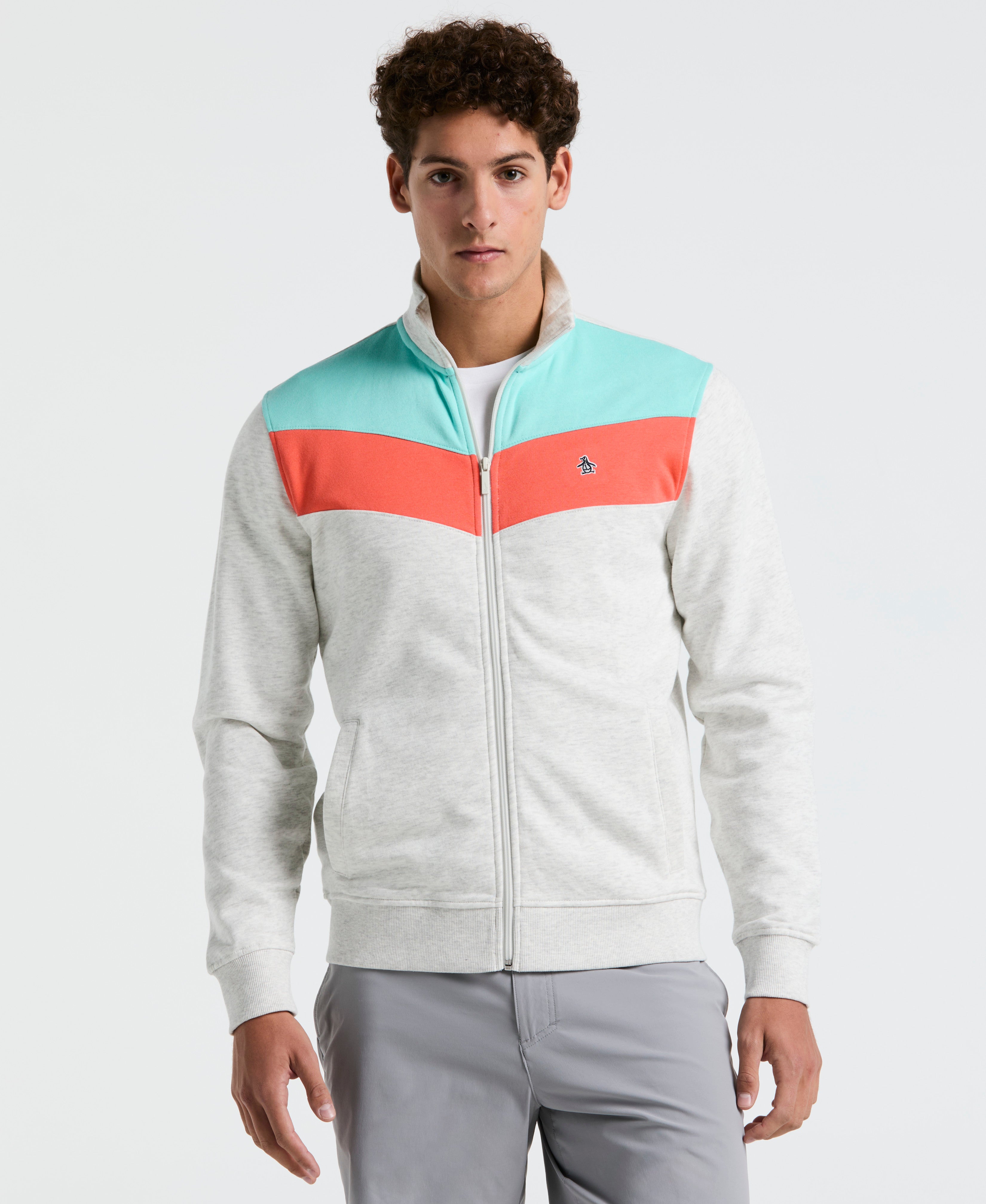 Chevron Colorblock Fleece Track Jacket – Original Penguin US