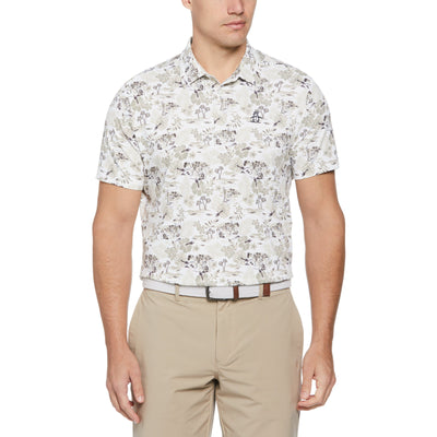 Chi Chi Allover Floral Print Polo (Bright White) 