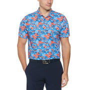 Chi Chi Allover Floral Print Polo (French Blue) 