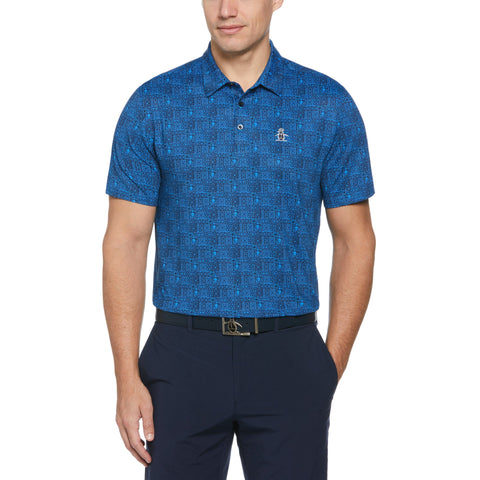 Chi Chi Allover Tribal Print Polo (Black Iris) 