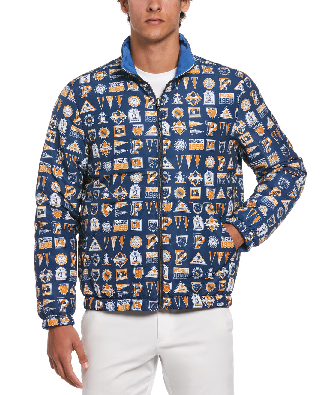 Collegiate Print Reversible Full Zip Jacket (Star Sapphire) 