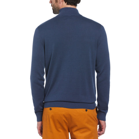 Color Block 1/4 Zip Sweater (Sargasso Sea) 