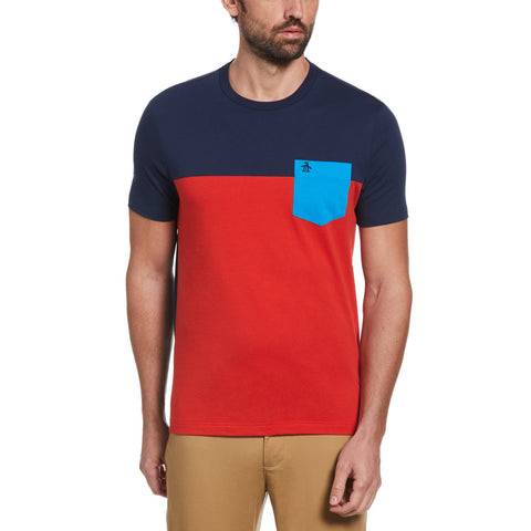 mens contrast pocket tee