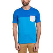 Color Block Contrast Pocket Tee (Imperial Blue) 