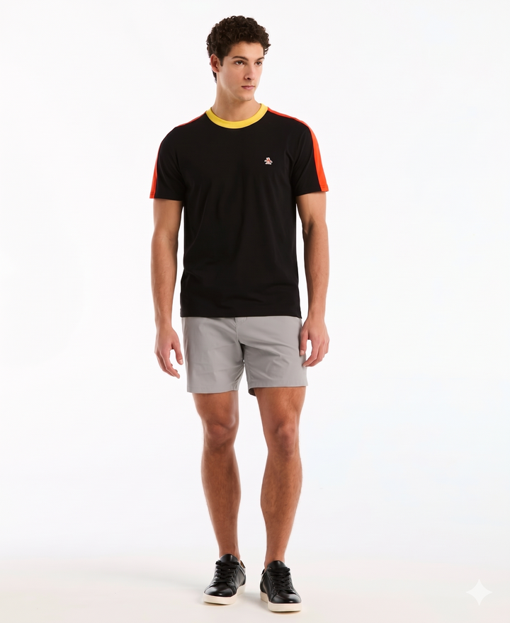 Color Block Cotton Tee Germany Edition-Tees-Original Penguin