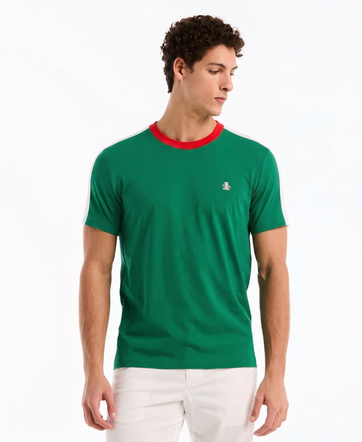 Color Block Cotton Tee Mexico Edition-Tees-Green Jacket-XS-Original Penguin
