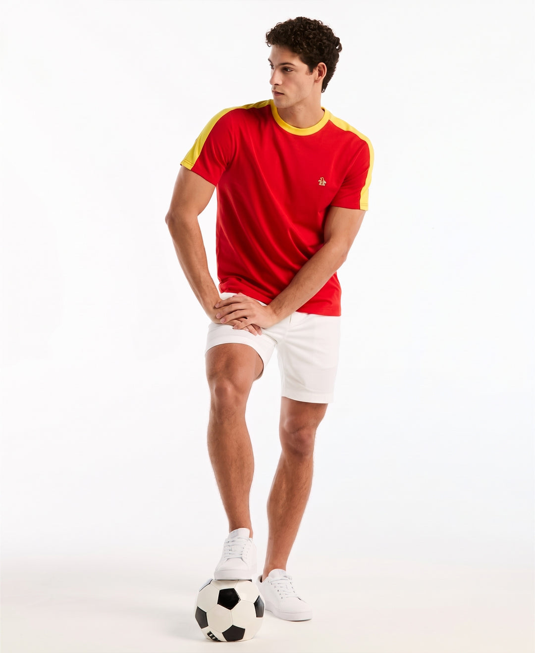 Color Block Cotton Tee Spain Edition-Tees-Original Penguin