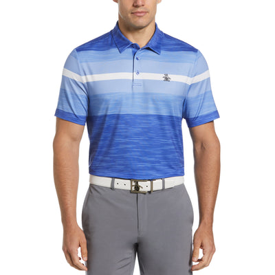 Color Block Engineered Marl Stripe Polo (Amparo Blue) 