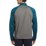Color Block Fleece 1/4 Zip Raglan Sleeve Pullover Sweater (Corsair Htr) 