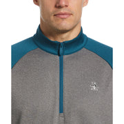 Color Block Fleece 1/4 Zip Raglan Sleeve Pullover Sweater (Corsair Htr) 