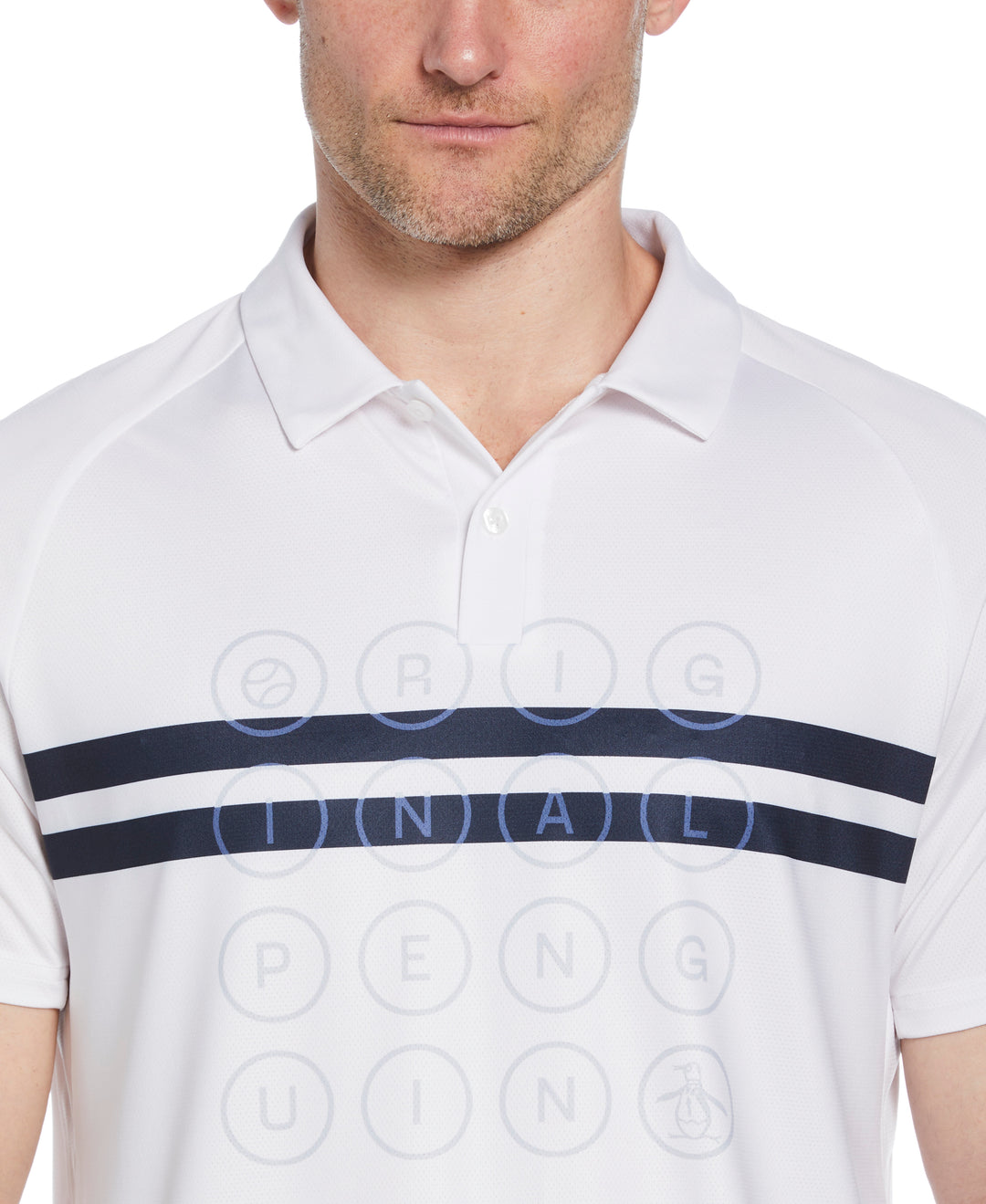 Color Block Tennis Polo  (Bright White) 